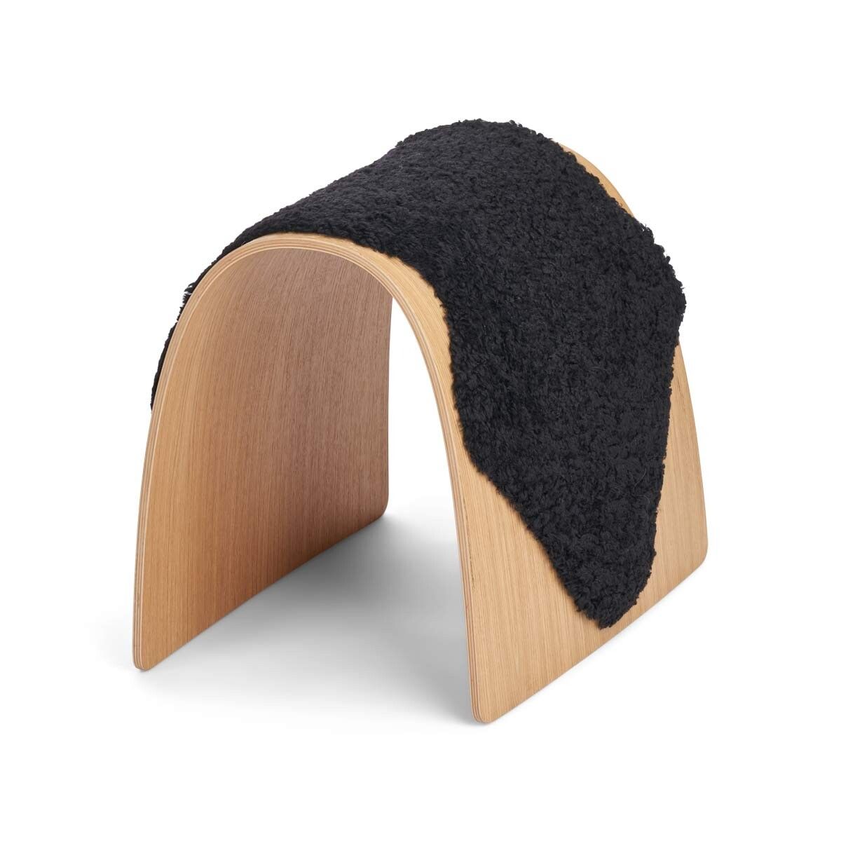 Sheep Stool cover | Kort lugg | Nya Zeeland Svart
