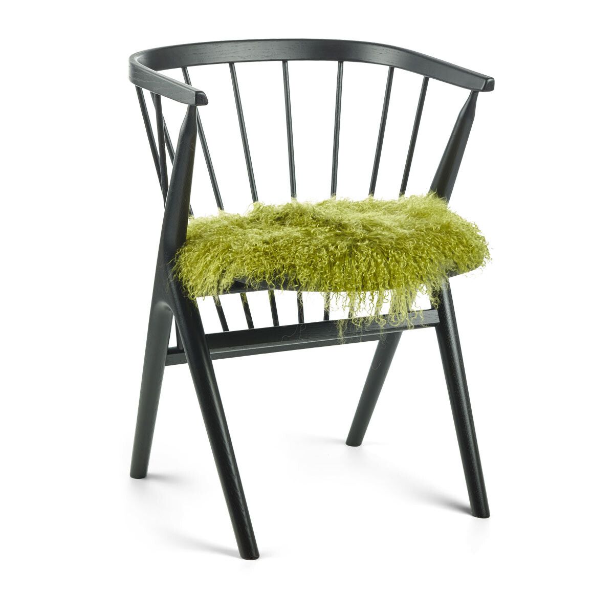 Stolsdyna | Lockig | Tibet | Ø38 cm Grön