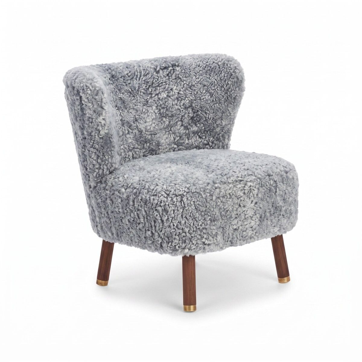 Emil Lounge Chair | Kort lugg Ljusgrå