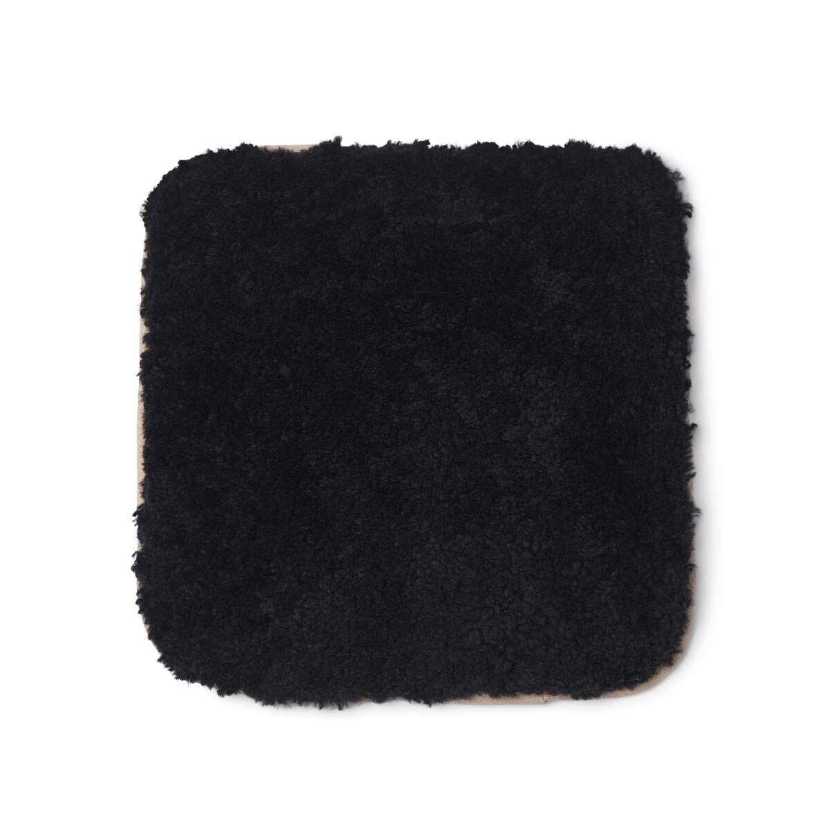 Zero Waste stolsdyna | Kort lugg | Nya Zeeland | 35x35 cm Svart