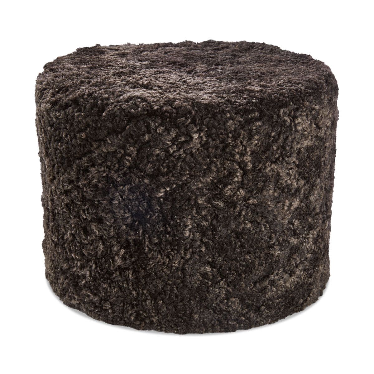 Runda fårskinsspuff | Kort lugg | Nya Zealand Cappuccino