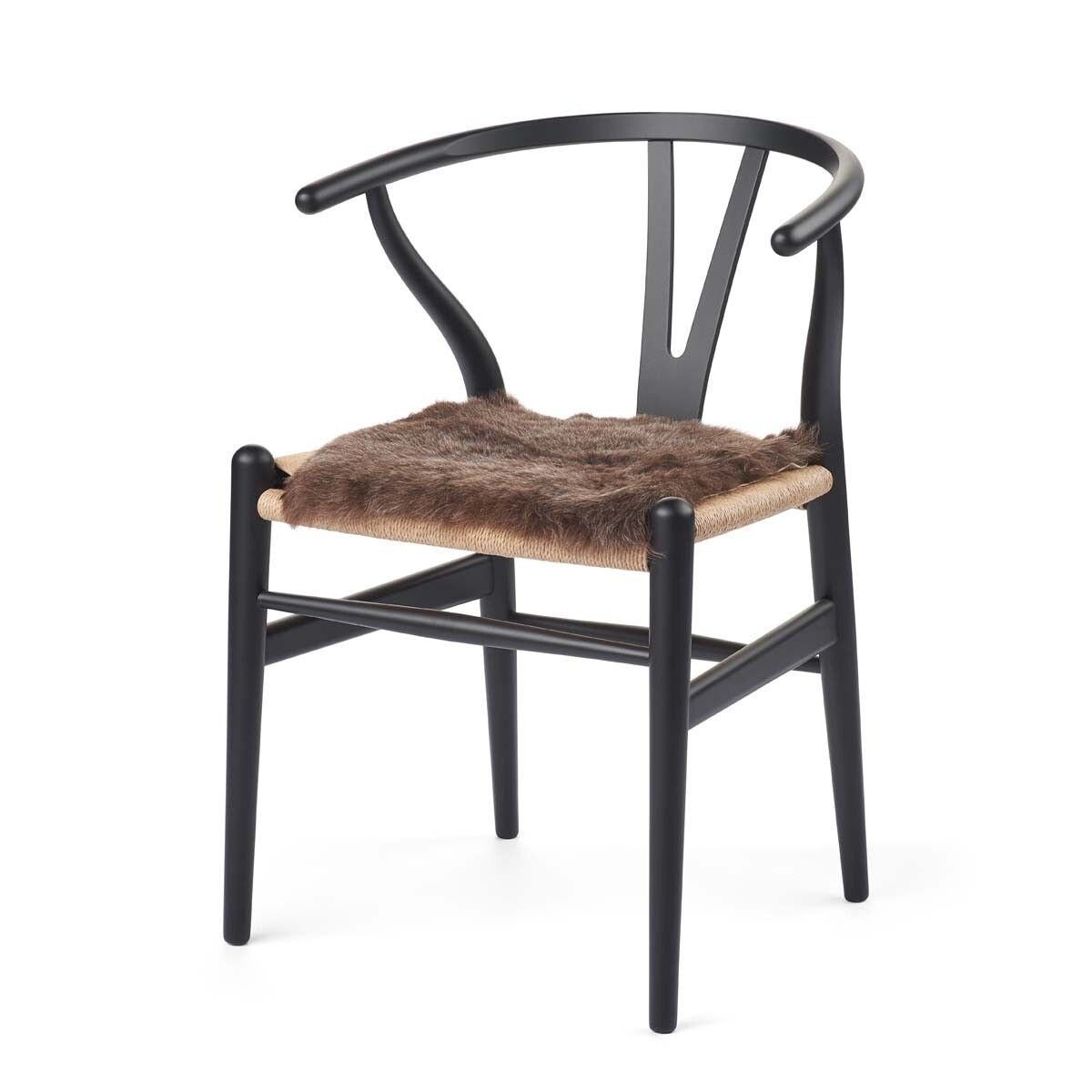 Stolsdyna | Kort lugg | Island | 40x40 cm Naturbrun