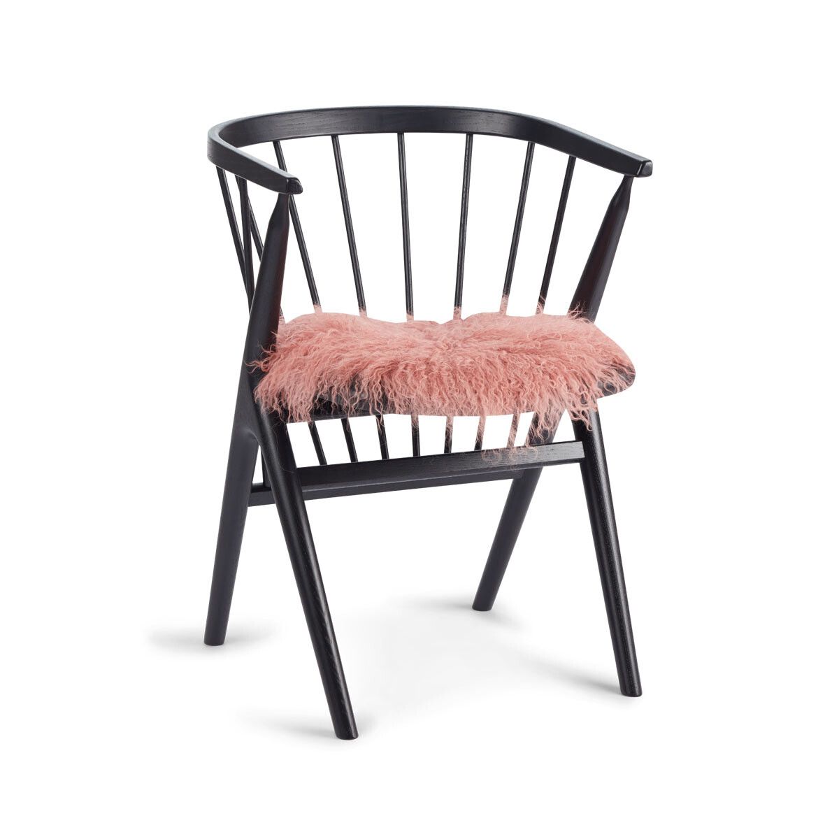 Stolsdyna | Lockig | Tibet | Ø38 cm Gammalrosa