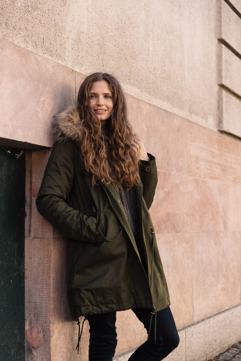 Petra jacka Häck Grön/Naturligt Brun