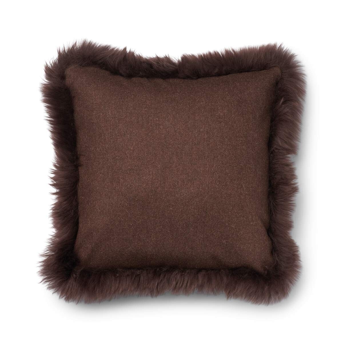 Classic Collection | Ullkudde | Lång lugg | Dubbelsidig | 52x52 cm | 34x52 cm Brun / Choklad