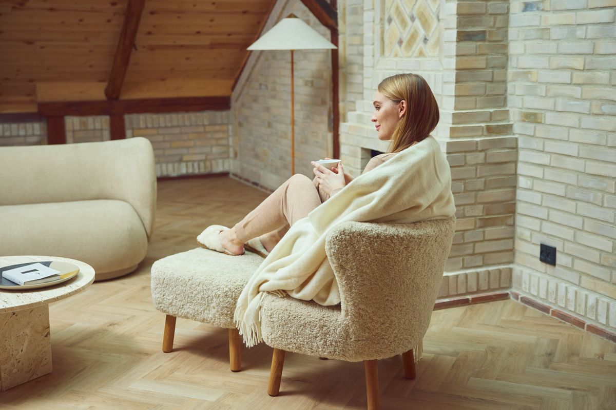 Julia Alpaca/Får Ull Throw Mörkbrun
