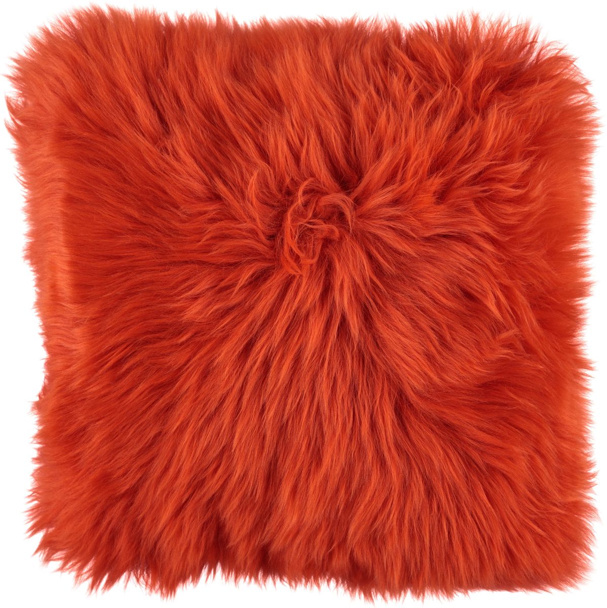 Fårskinnskudde | Lång lugg | Nya Zeeland | 35x35 cm Pangorange