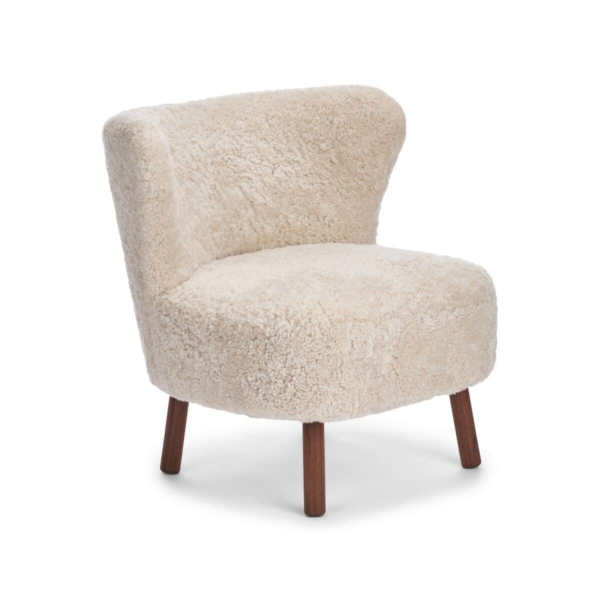 Emil Lounge Chair | Kort lugg Pearl