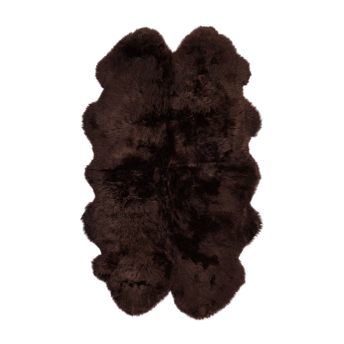 Fårskinnsmatta | Lång lugg | Nya Zealand | 180x110 cm Choklad