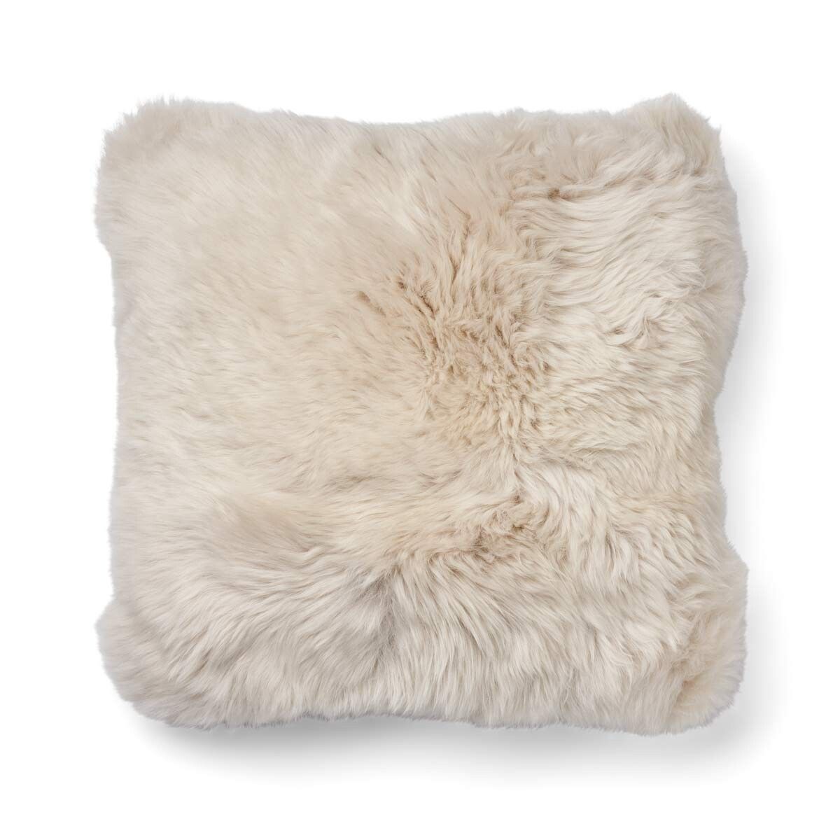 Classic Lång Lugg Fårskinn Kudde Beige/Linne