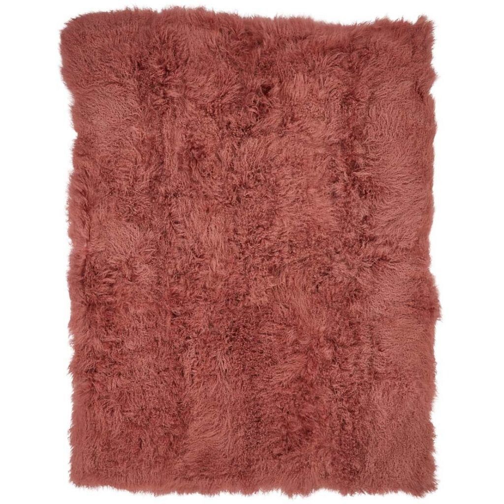 Fårskinnsfilt | Lockig | Tibet | 140x180 cm Gammalrosa