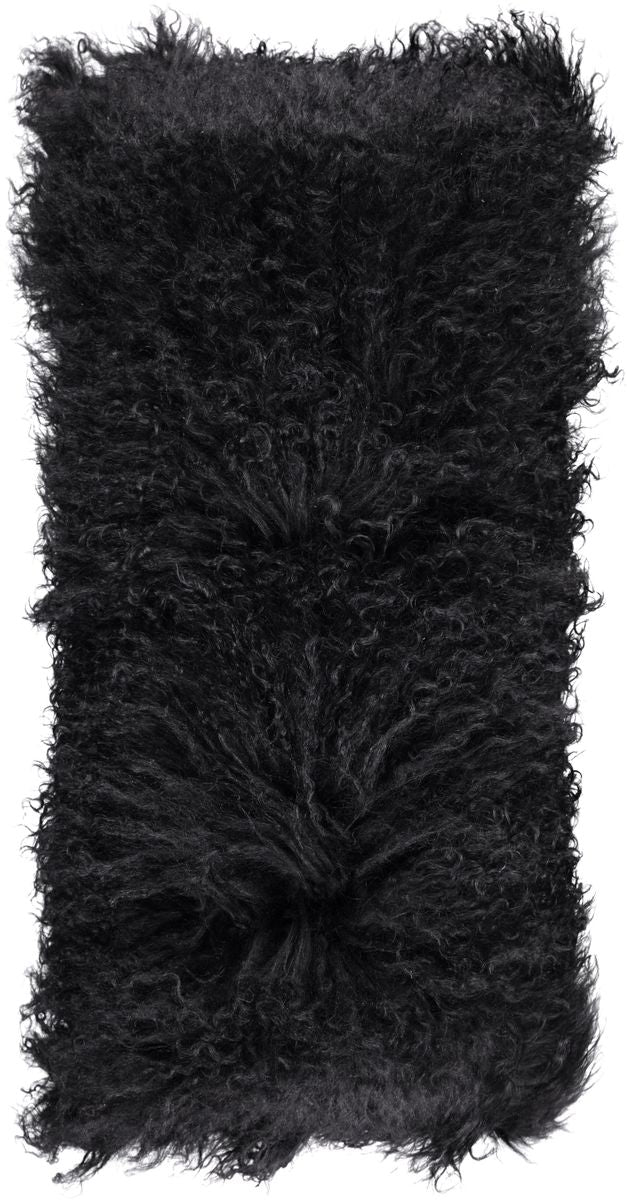 Fårskinnskudde | Lockig | Tibet | 28x56 cm Svart