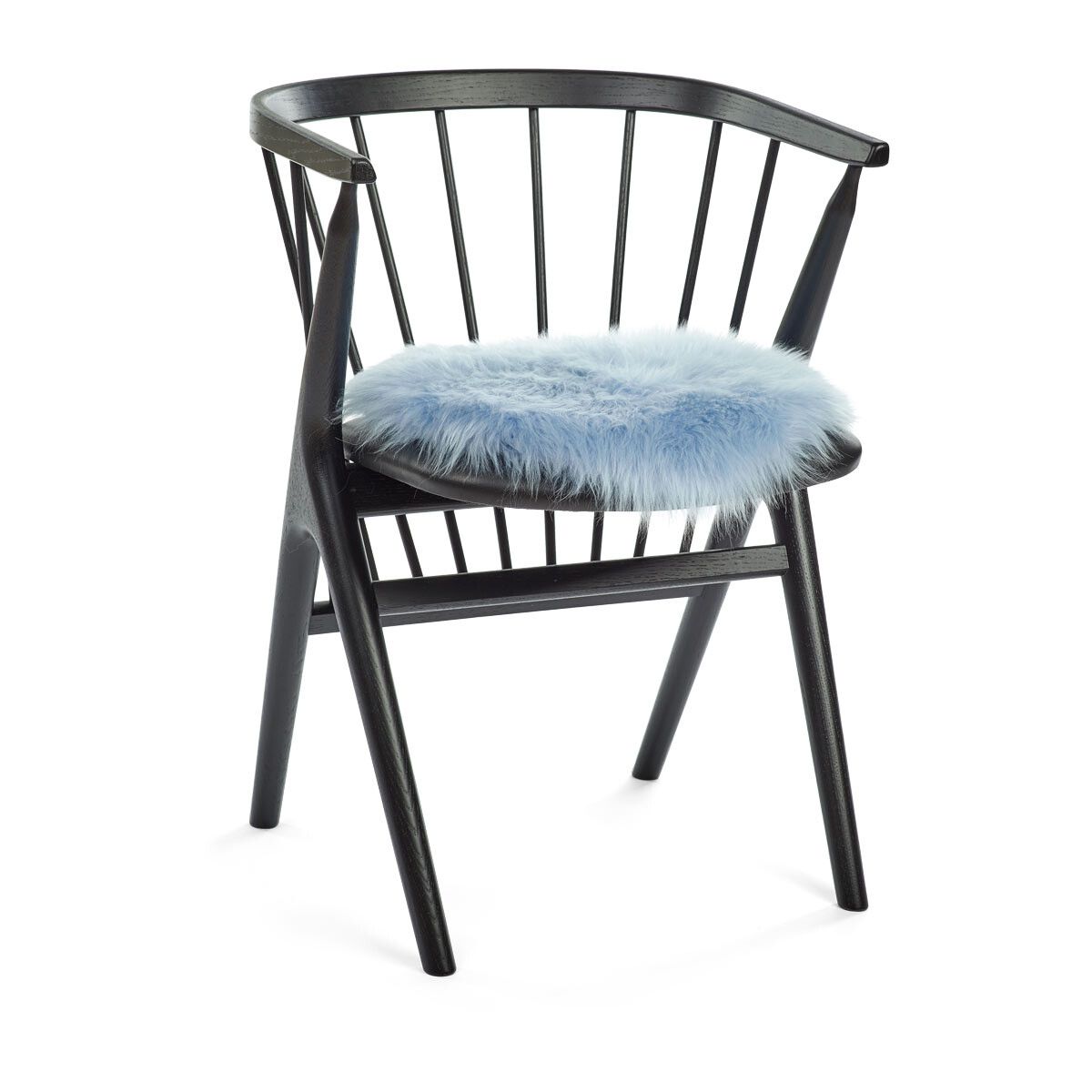 Stolsdyna | Lång lugg | Nya Zealand | Ø38 cm Ljusblå