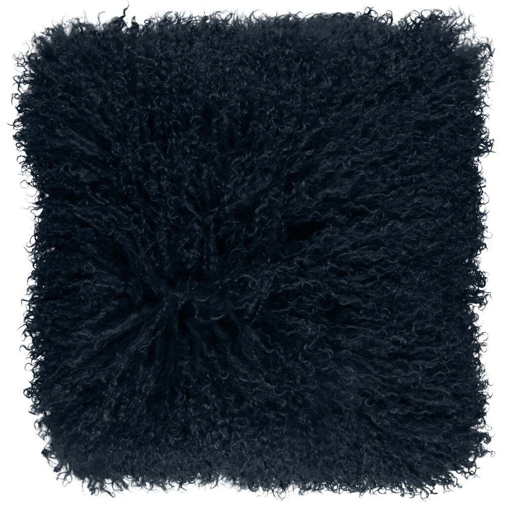 Fårskinnskudde | Lockig | Tibet | 40x40 cm Navy