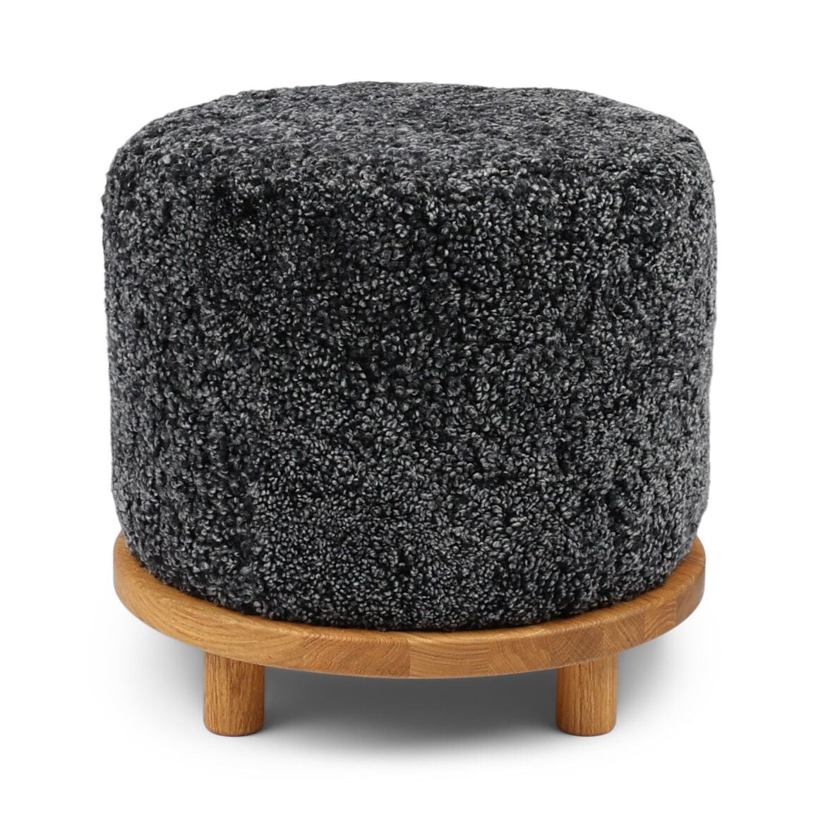 Simon pouf | Kort lugg | D46xH42 cm Koksgrå