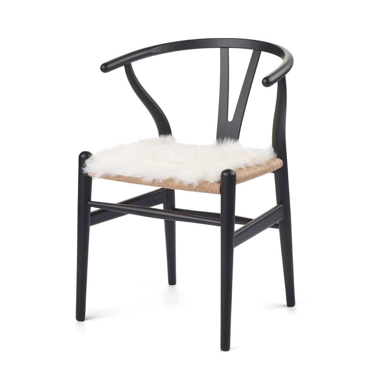 Stolsdyna | Kort lugg | Island | 40x40 cm Naturvit