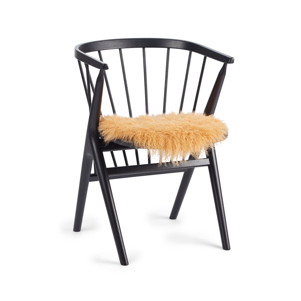 Stolsdyna | Lockig | Tibet | Ø38 cm Gul