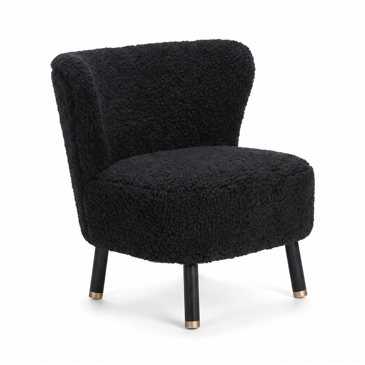 Emil Lounge Chair | Kort lugg Svart