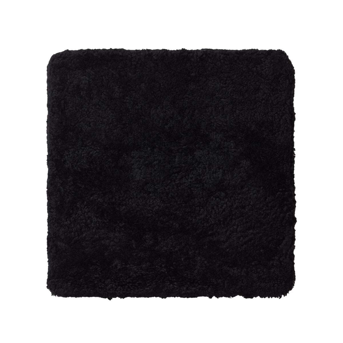 Puff | Kort lugg | Nya Zeeland | 40x40x13 cm Svart