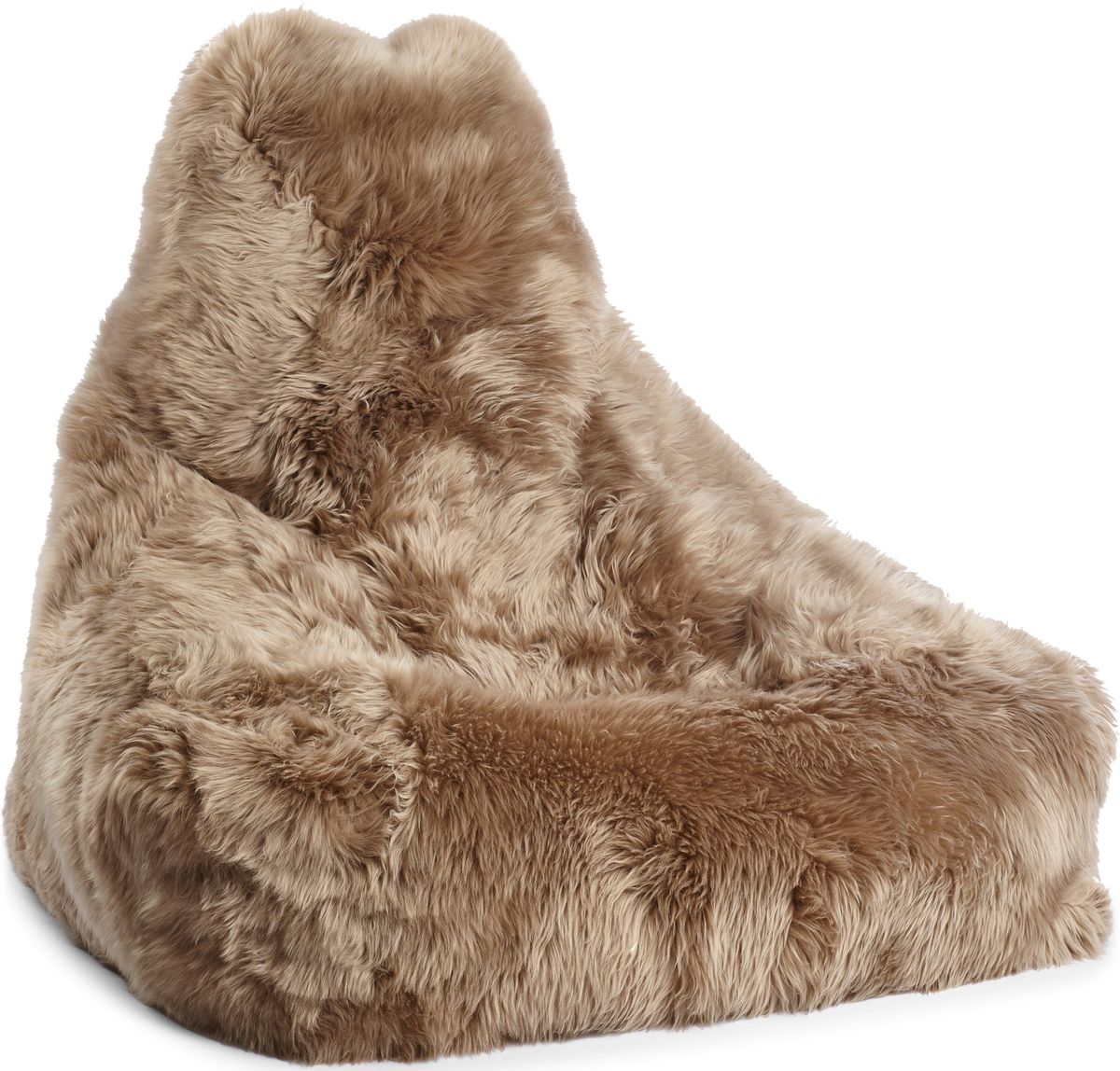 Lång Lugg Fårskinn Saccosäck Taupe