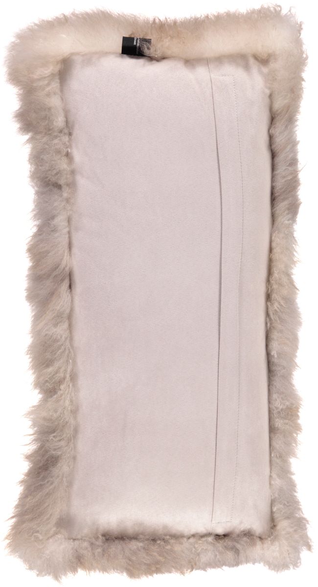 Cashmere Kort Lugg Lockigt Fårskinn Kudde Naturligt Grå