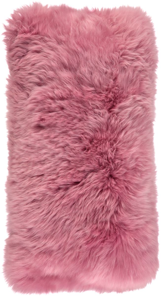Fårskinnskudde | Lång lugg | Nya Zeeland | 28x56 cm Malaga Pink