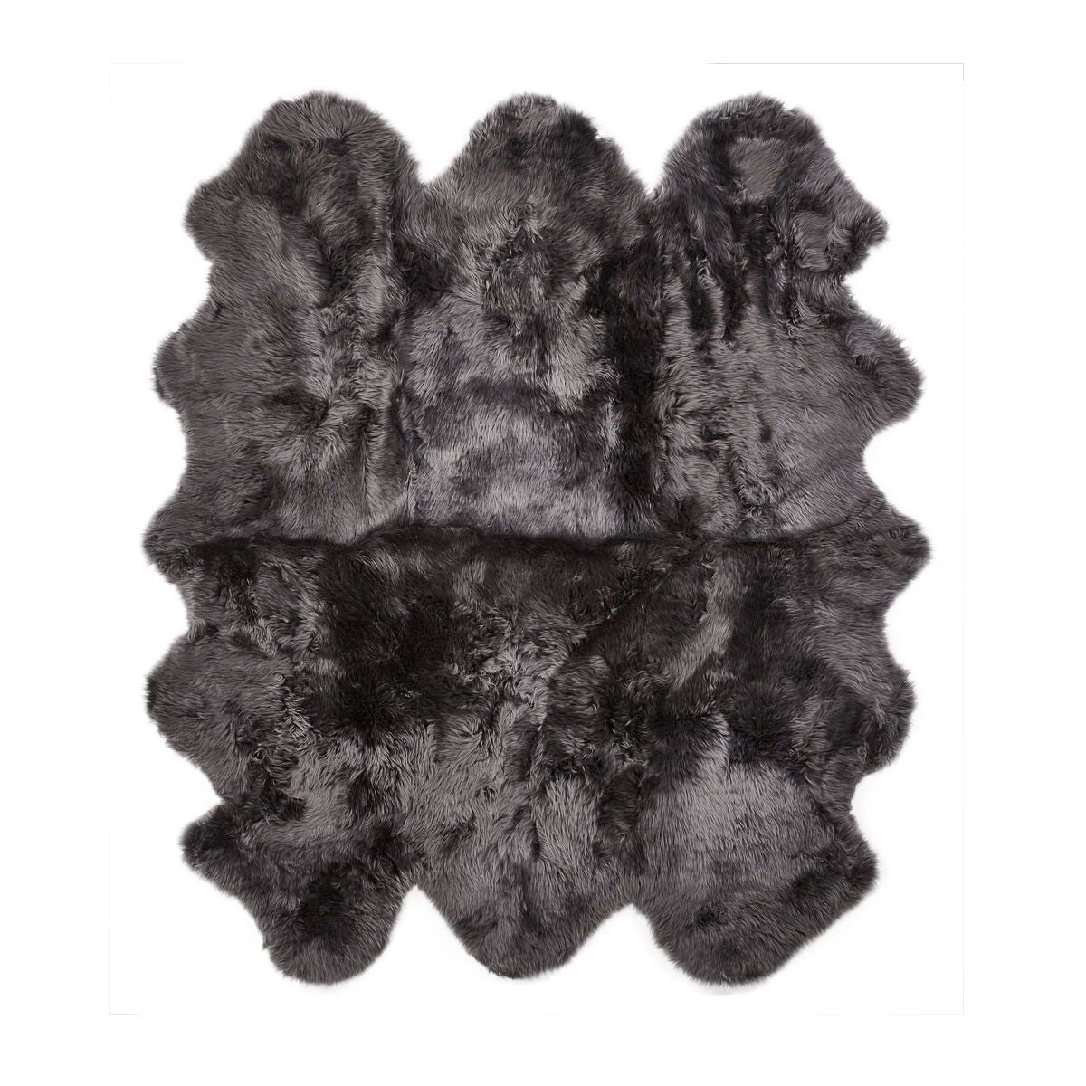 Fårskinnsmatta | Lång lugg | Nya Zealand | 180x162 cm Mörkgrå