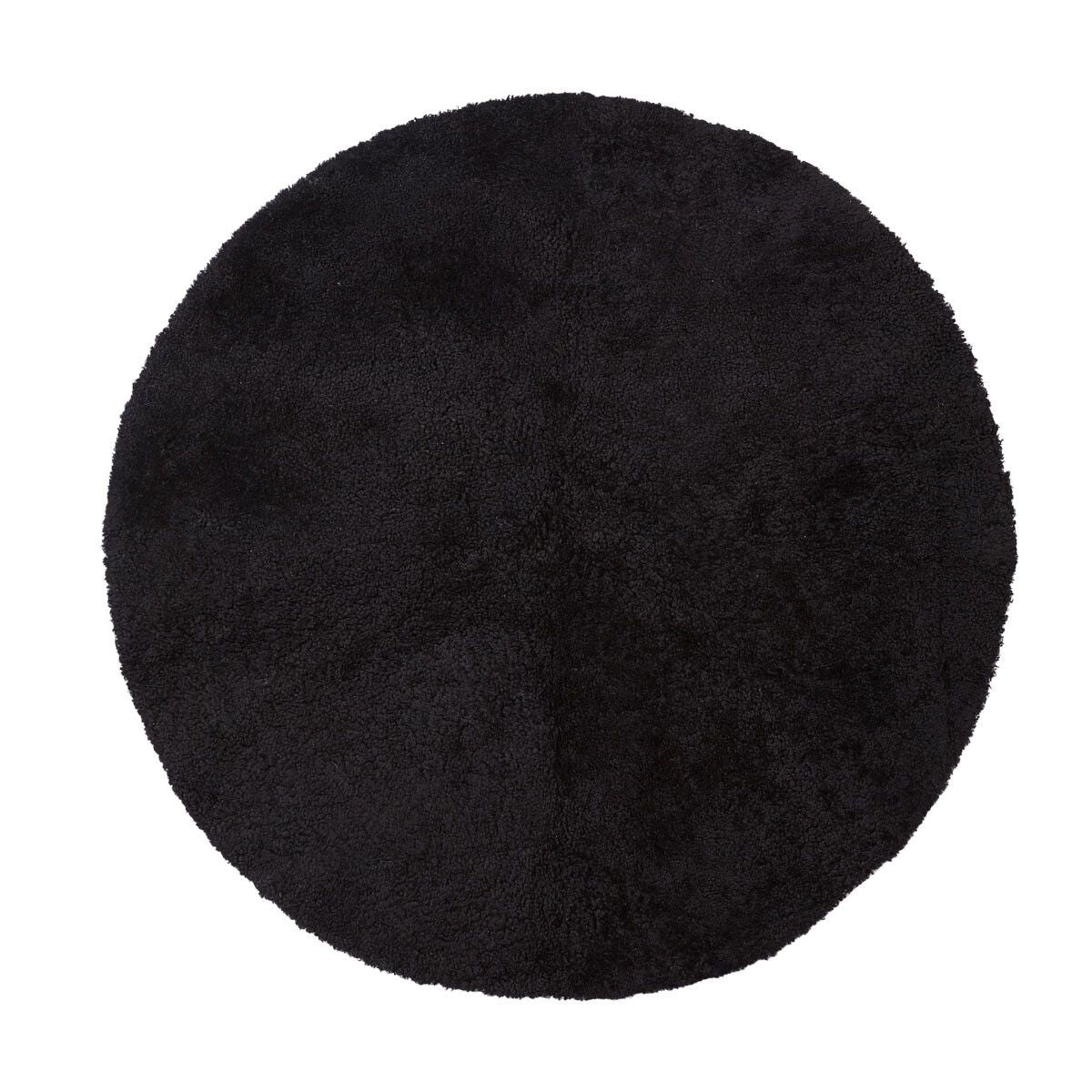 Designmatta | Kort lugg | Nya Zeeland | Ø180 cm Svart