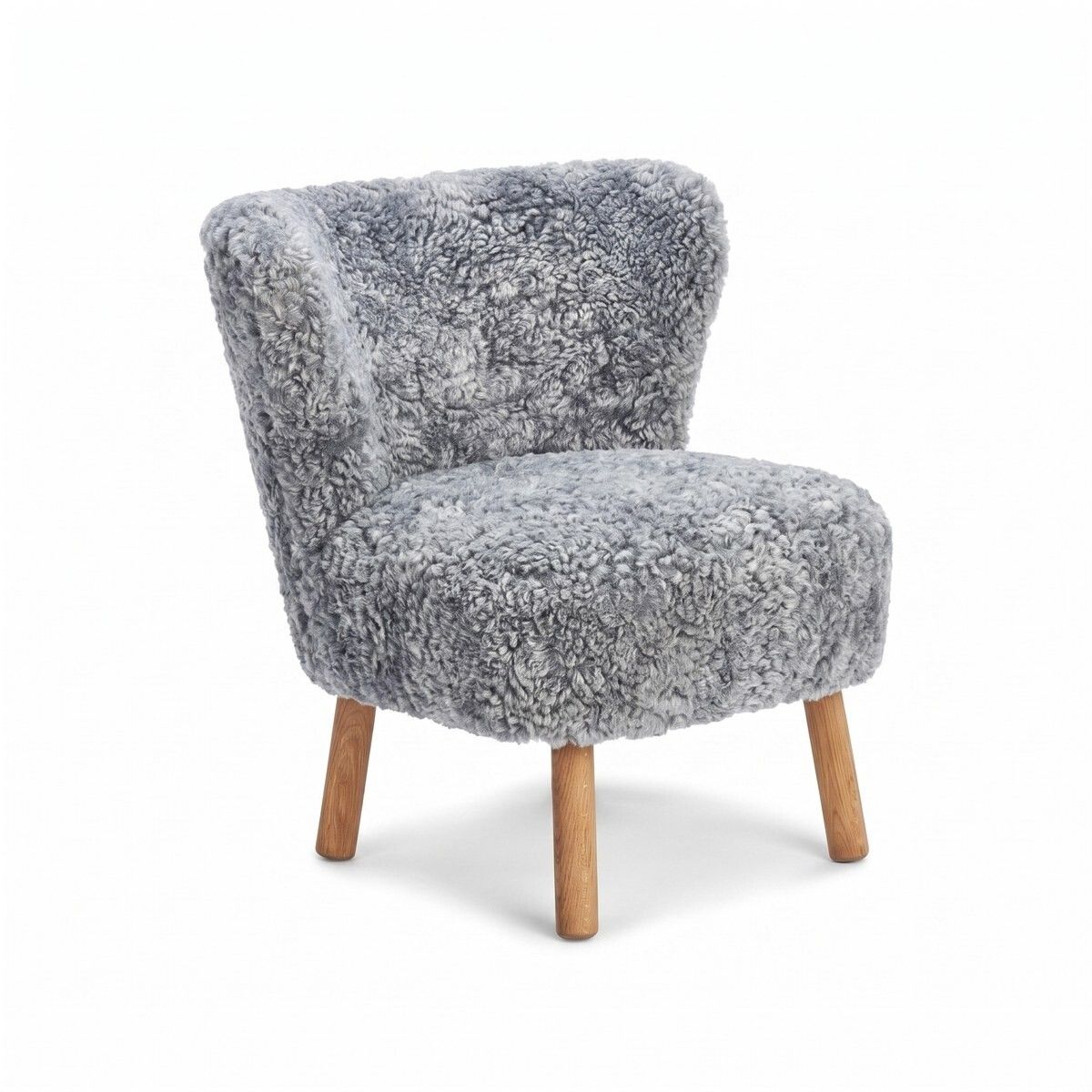 Emily Lounge Chair | Kort lugg Ljusgrå