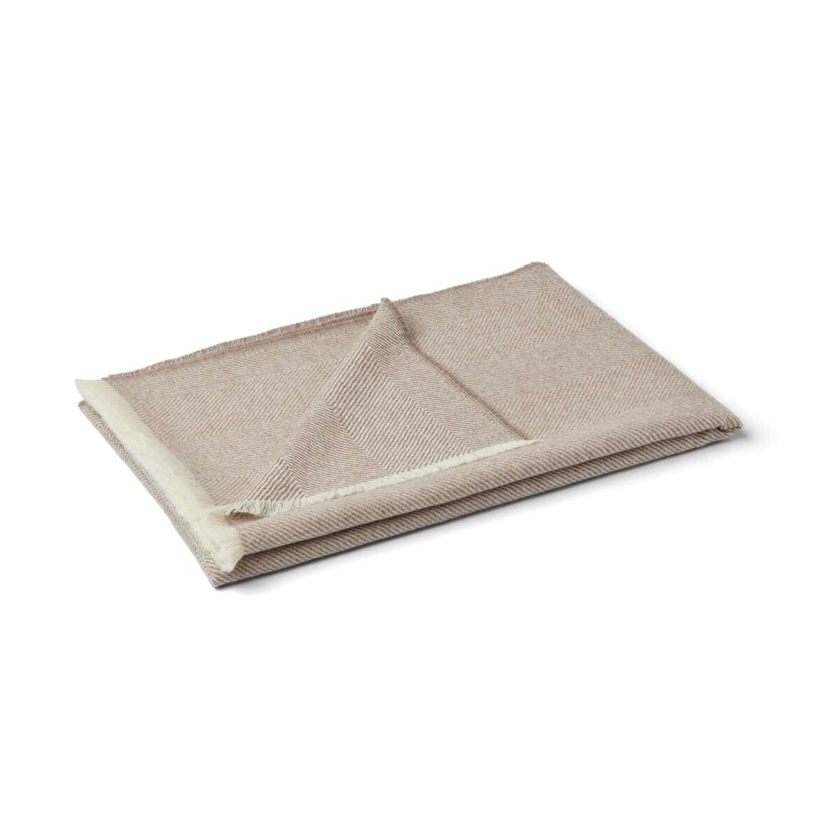 Sidsley ullpläd | 100% baby alpaccaull Gråbrun