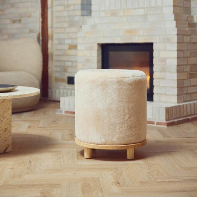 Simon Pouf Moccasin Kastanj