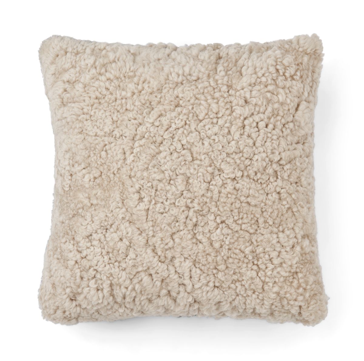 Trefärgad fårskinnskudde | Kort lugg | Nya Zeeland | Dubbelsidig | 46x46 cm Koksgrå / Beige / Grå