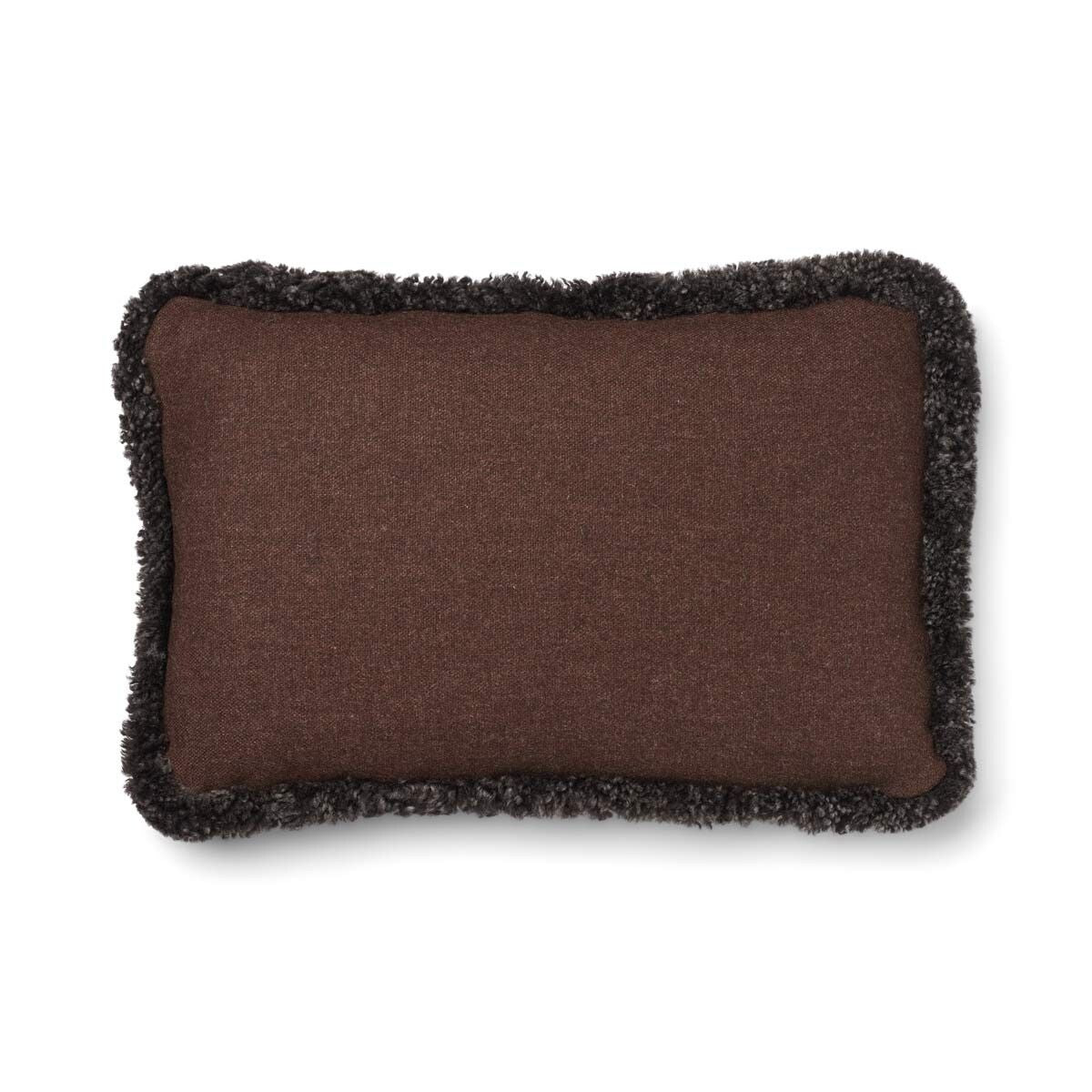 Classic Kort Lugg Fårskinn Kudde Brun/Cappuccino