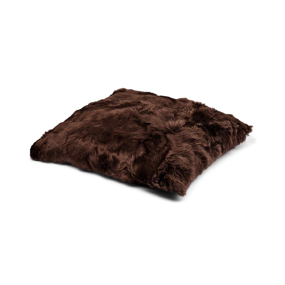 Maxi Float kudde | Lång lugg | Nya Zeeland | Dubbelsidig | 90x90 cm Choklad