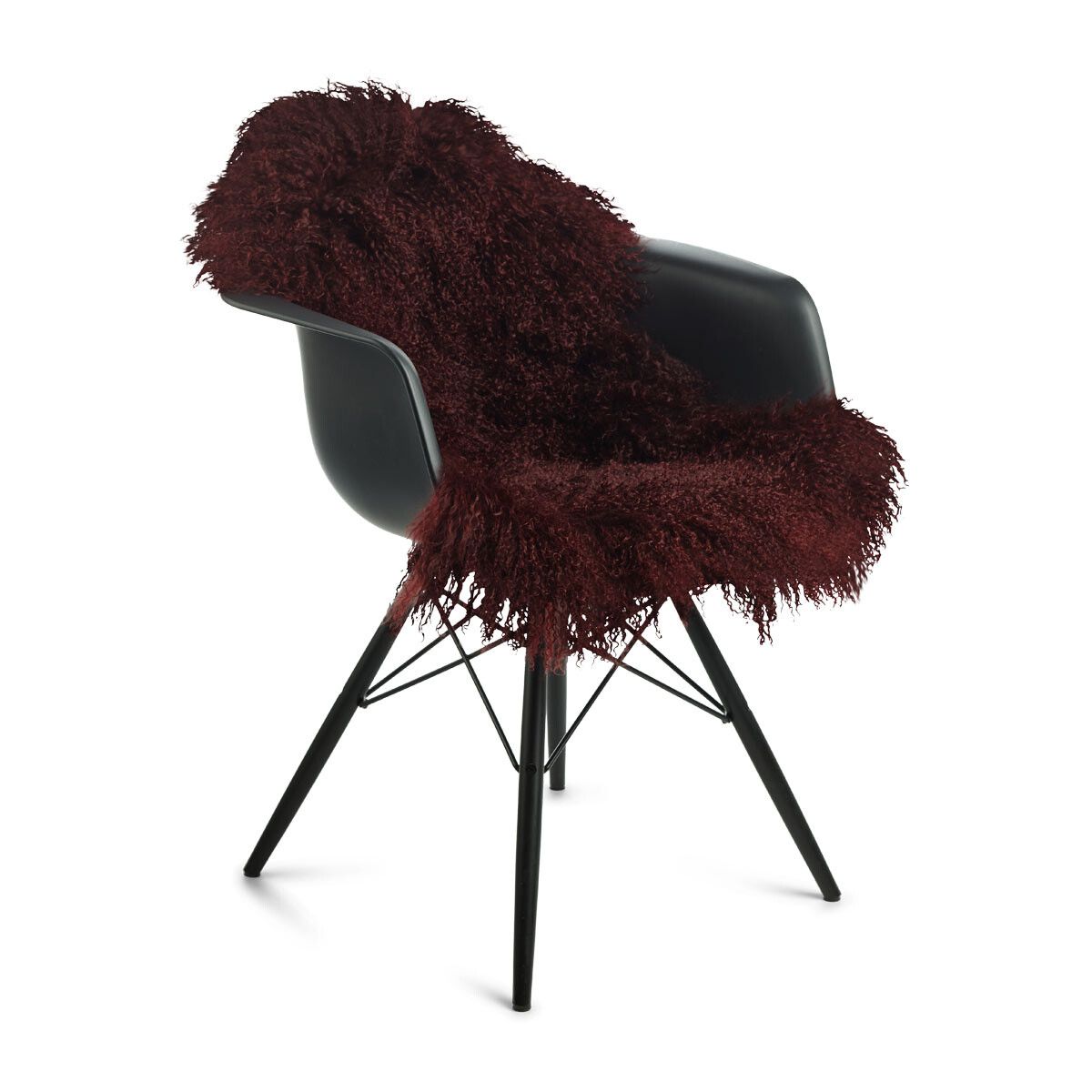 Fårskinn | Lockig | Tibet | 85x50 cm Bordeaux