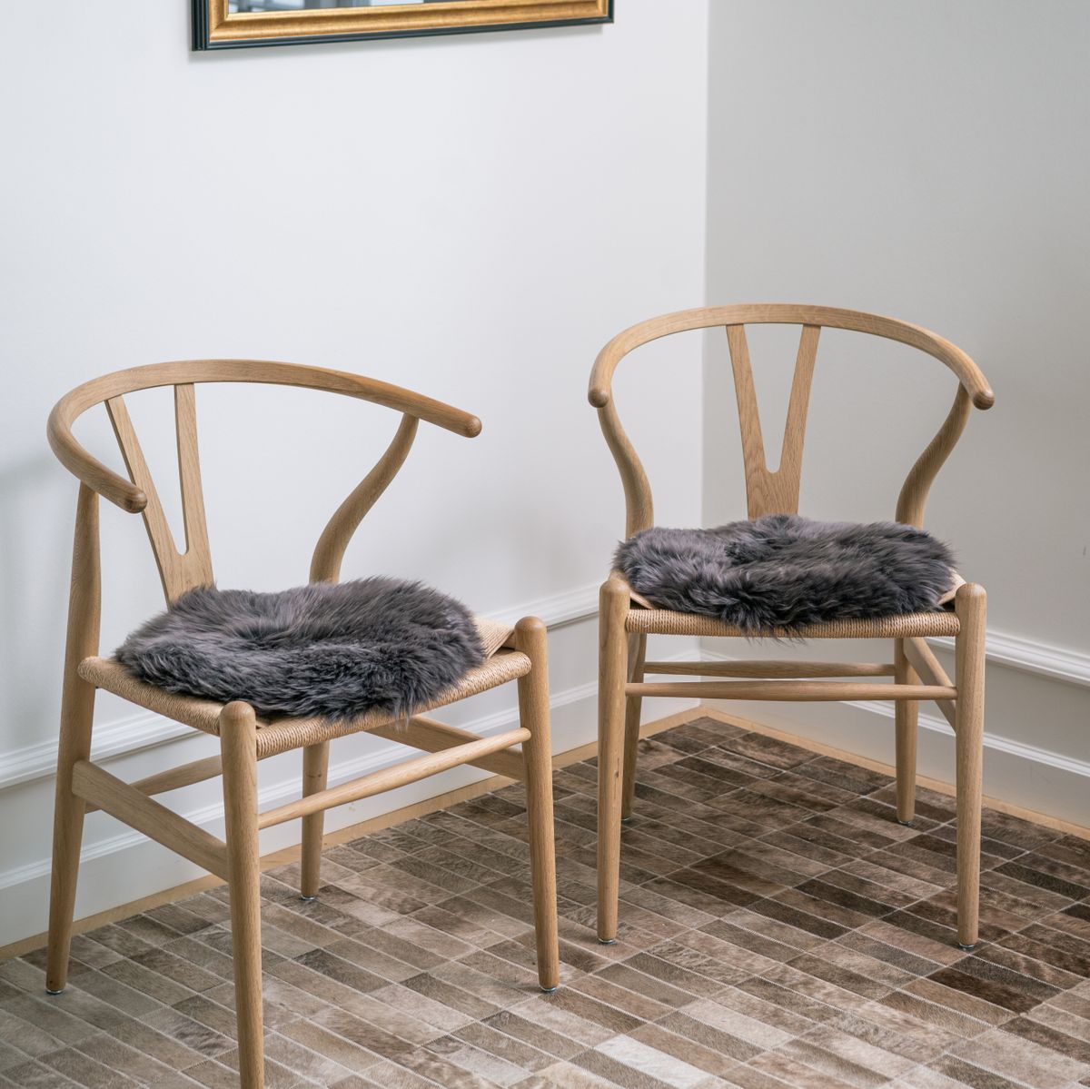 Stolsdyna | Lång lugg | Nya Zealand | Ø38 cm Mörk Lila