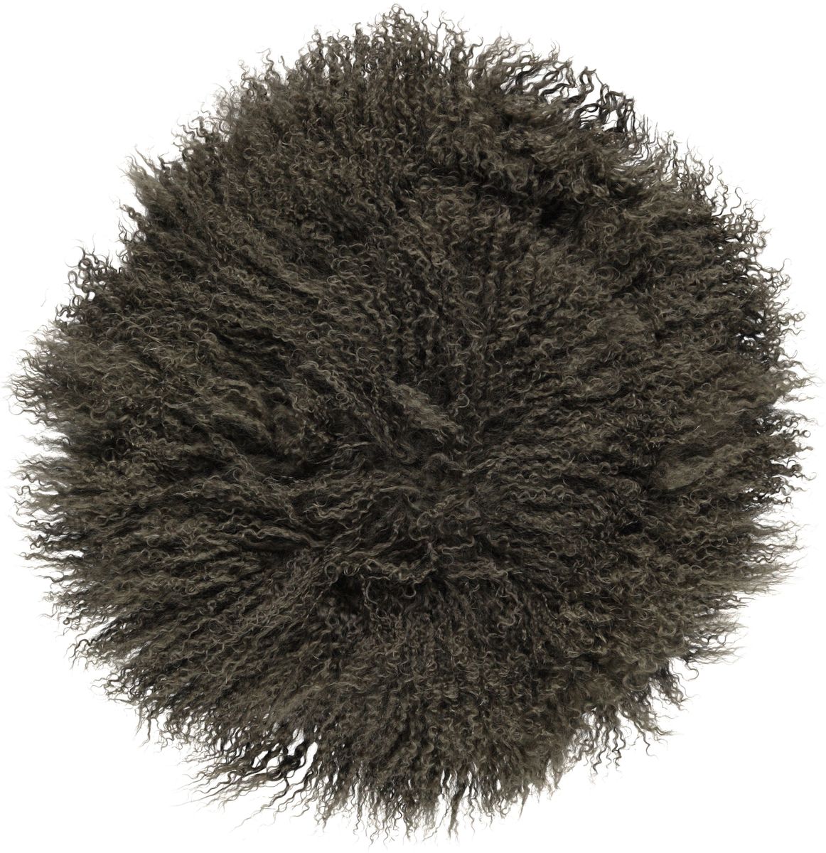 Fårskinnskudde | Lockig | Tibet | Ø38/45/62 cm Häck Grön