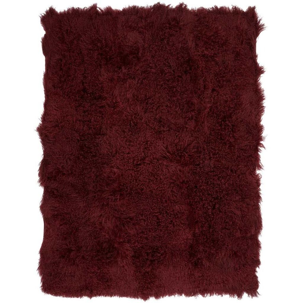 Fårskinnsfilt | Lockig | Tibet | 140x180 cm Bordeaux