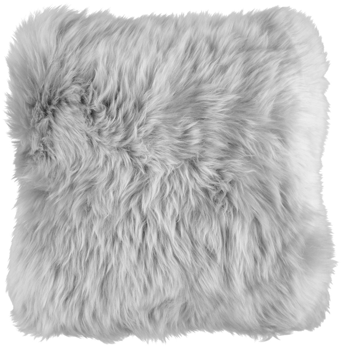 Fårskinnskudde | Lång lugg | Nya Zeeland | 50x50 cm Ljusgrå