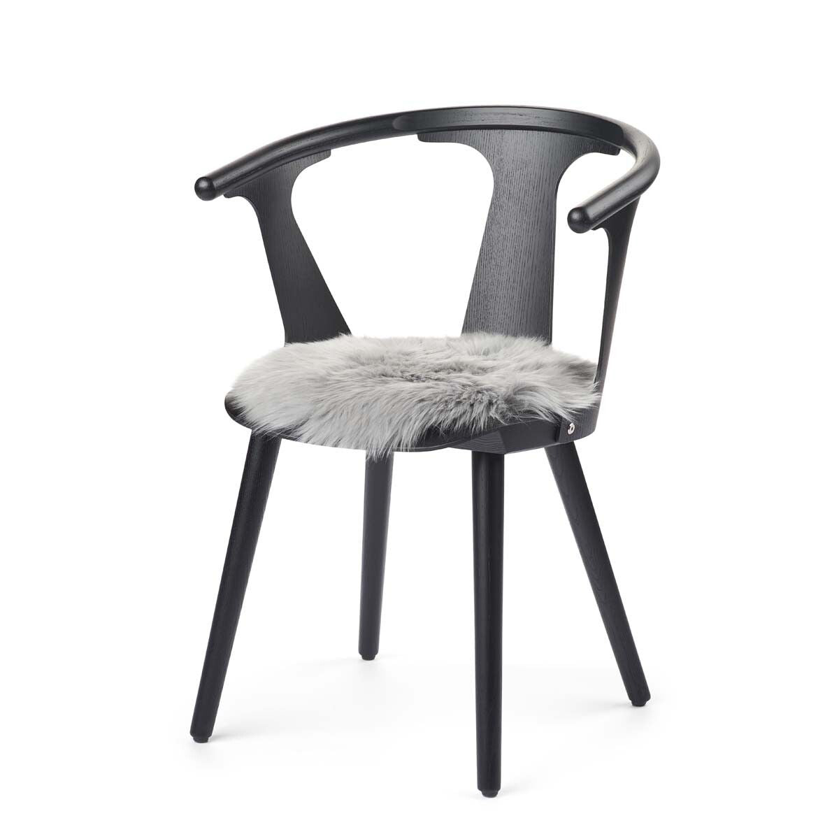 Stolsdyna | Lång lugg | Nya Zealand | Ø38 cm Ljusgrå