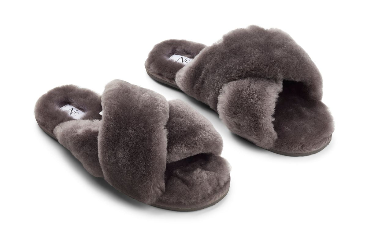 Slipper cross Mörk Grå