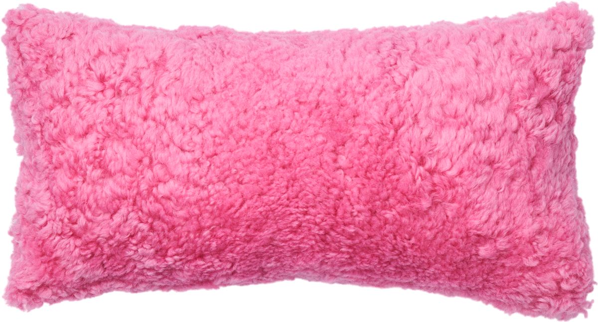 Fårskinnskudde | Kort lugg | Nya Zeeland | Dubbelsidig | 25x50 cm Korallpink