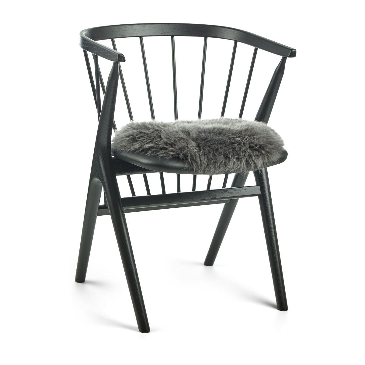 Stolsdyna | Lång lugg | Nya Zealand | Ø38 cm Mörkgrå