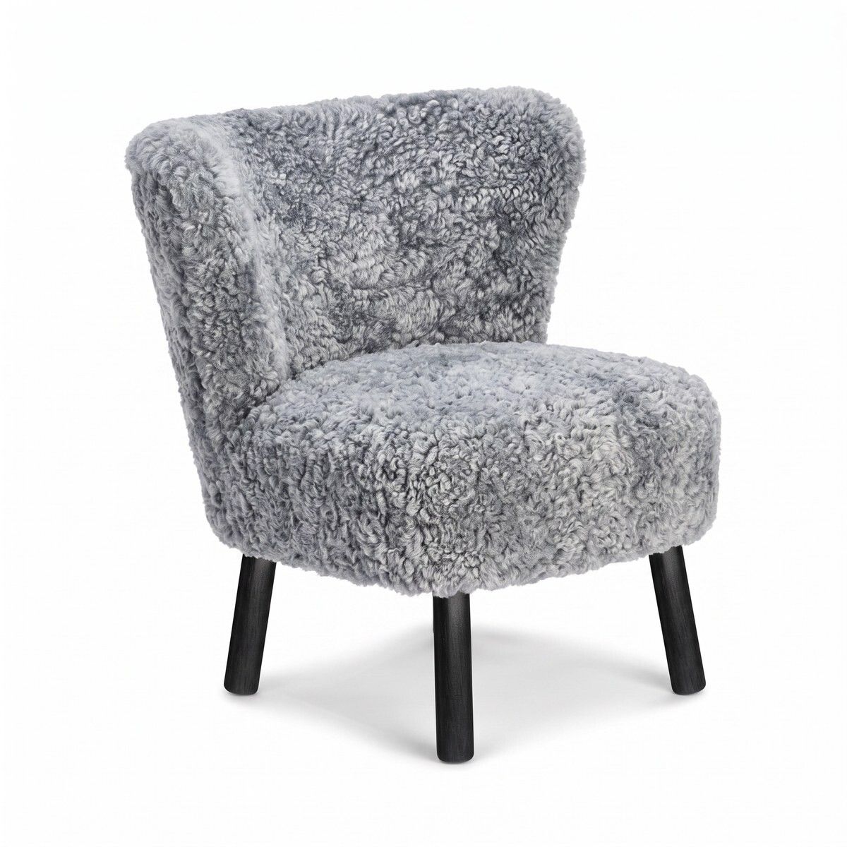 Emily Lounge Chair | Kort lugg Ljusgrå