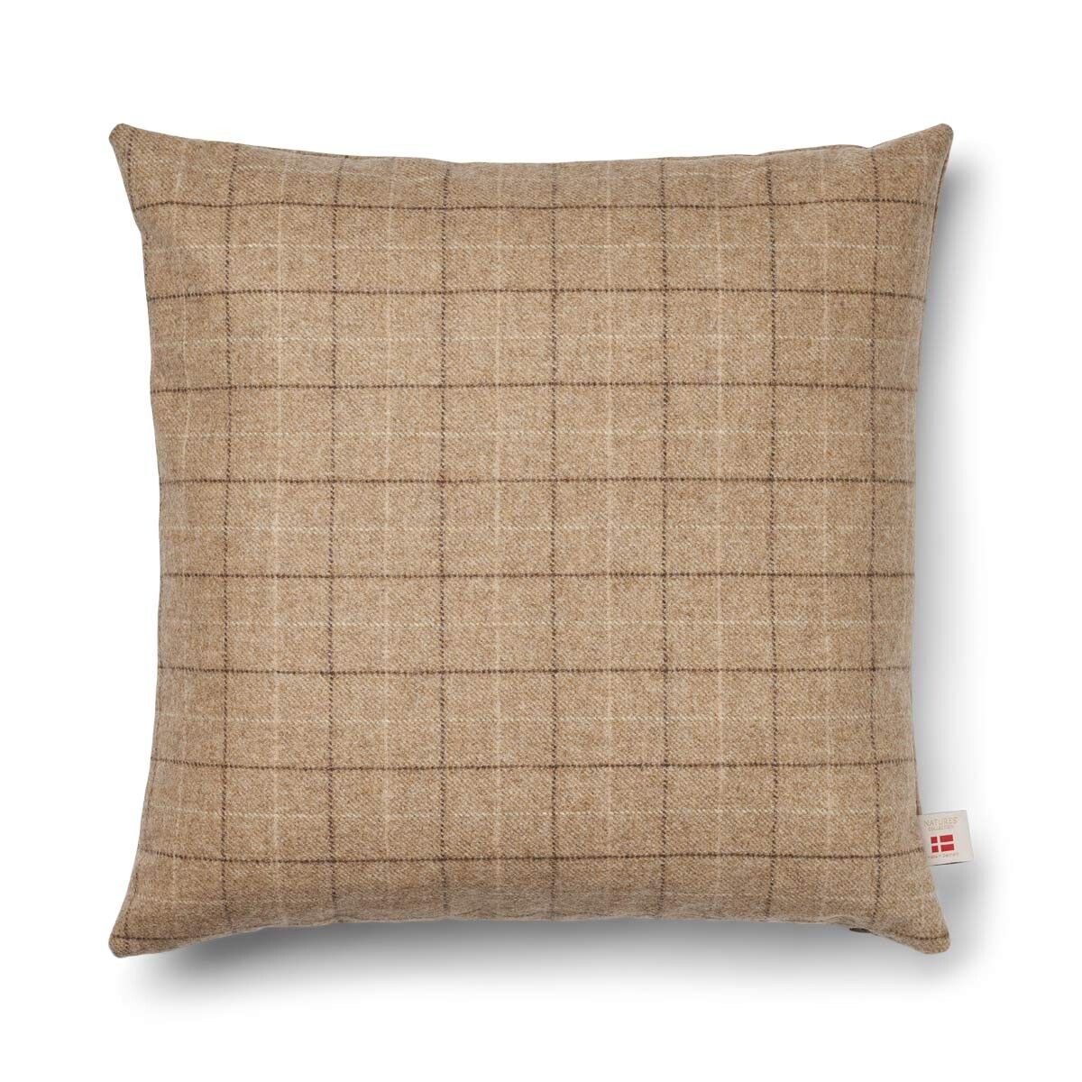 Checked Collection | Ullkudde | Dubbelsidig | 52x52 cm Rutigt / Beige