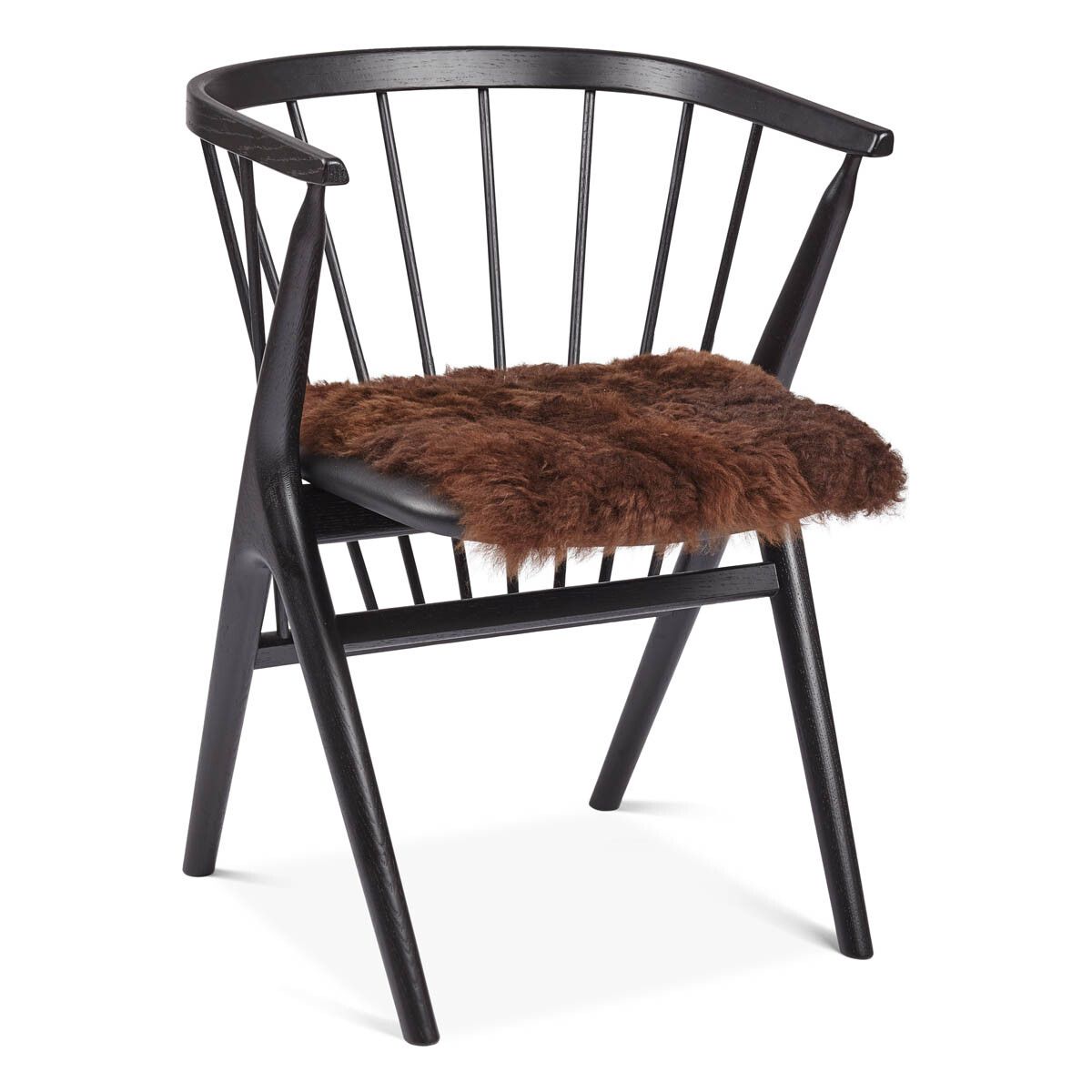 Stolsdyna | Kort lugg | Island | 40x40 cm Naturbrun