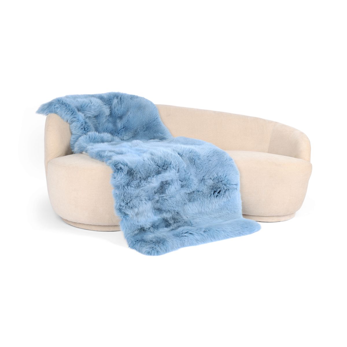 Premium rävskinnspläd | Kasmirbaksida | Sky Blue | 190x70 cm