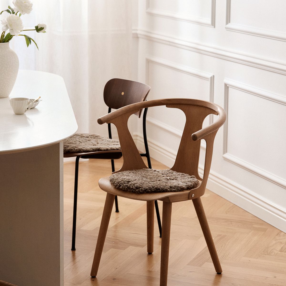 Stolsdyna | Kort lugg | Nya Zealand | Ø38 cm Koksgrå