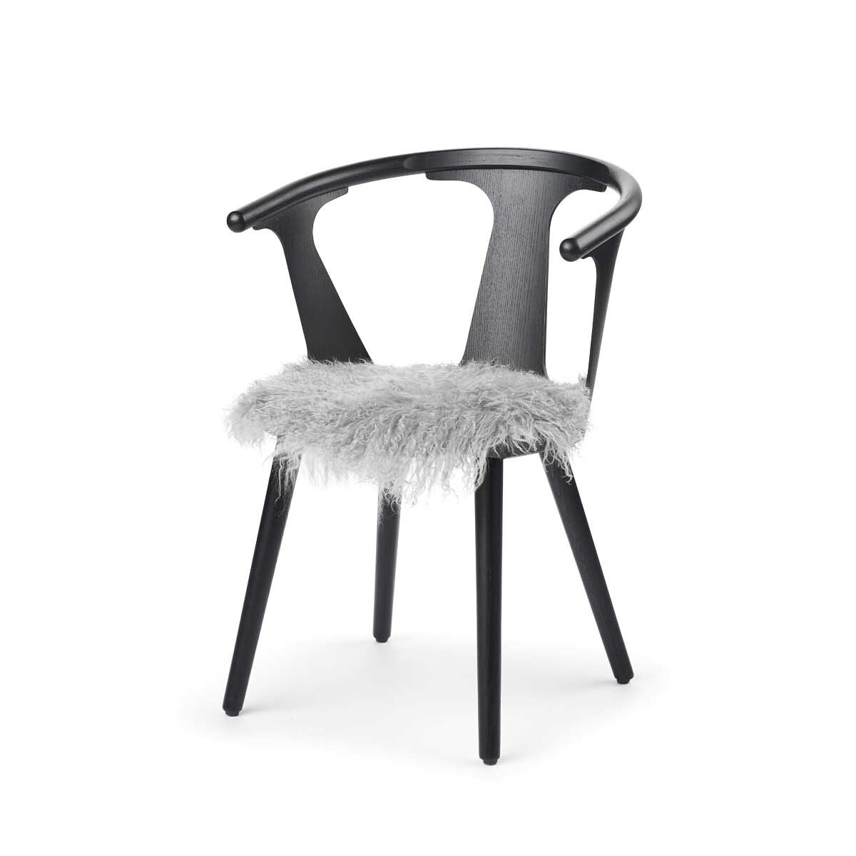 Stolsdyna | Lockig | Tibet | Ø38 cm Ljusgrå