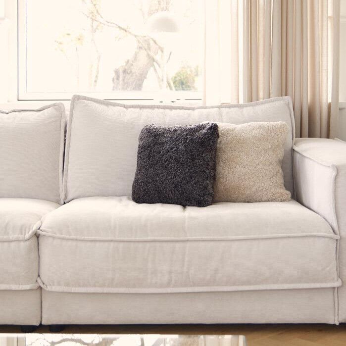 Fårskinnskudde | Kort lugg | Nya Zeeland | Dubbelsidig | 40x40 cm & 56x56 cm Koksgrå